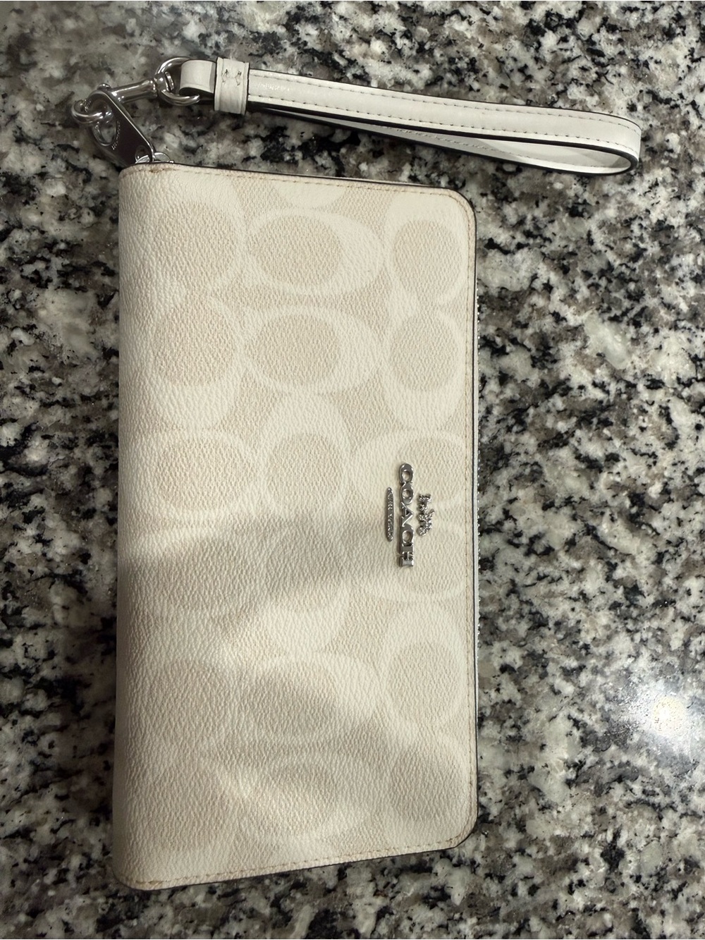 Coach Cream Signature Wristlet